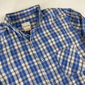 Lacoste Button Down Shirt Men’s M(EU40) Blue Check Long Sleeve Preppy Cotton